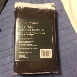 Chocolate brown tailored bedskirt full size 14” drop